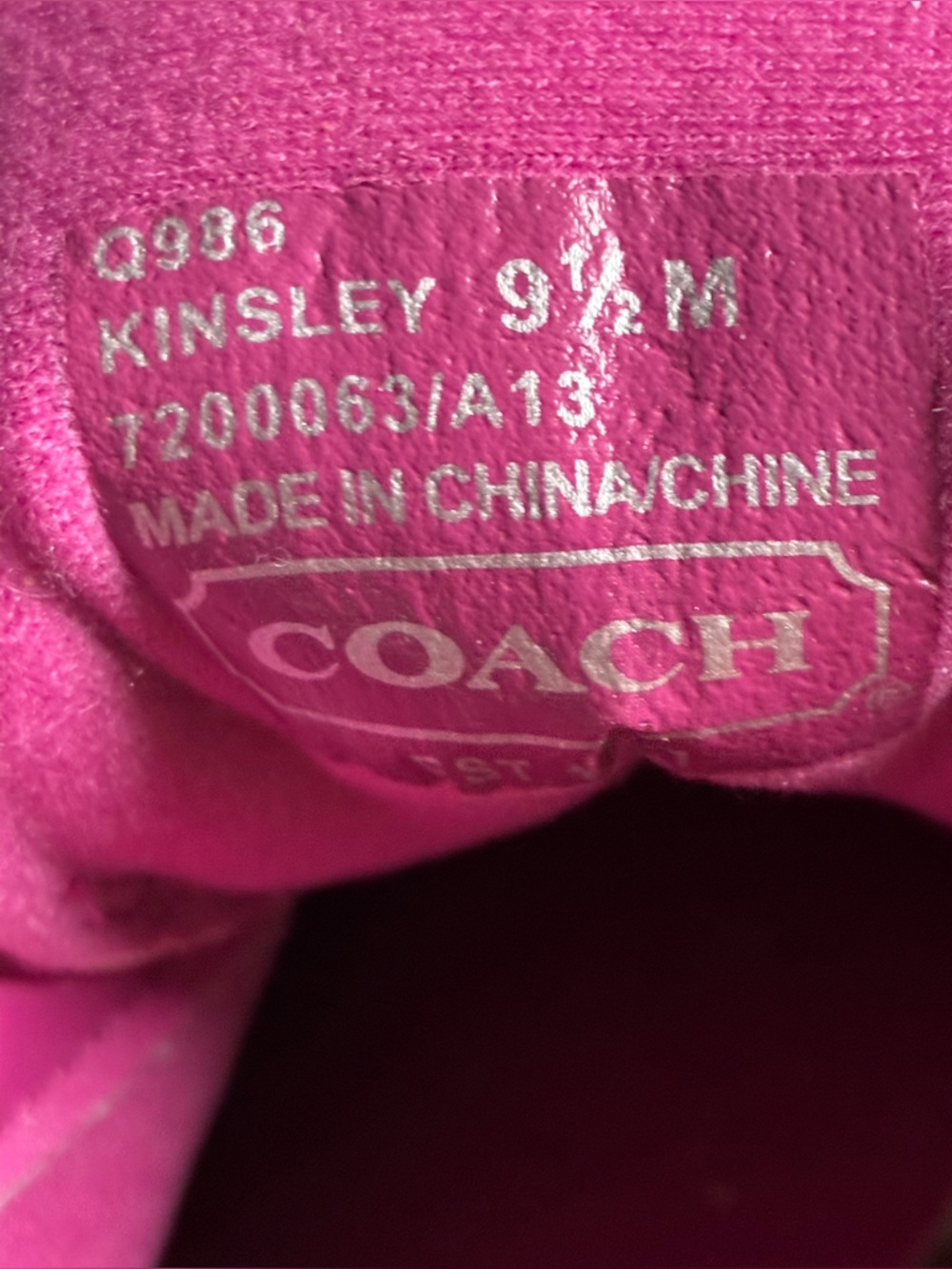 Coach Plaid Fuchsia and Cream Lace-Up Sneakers - Picture 6 of 6